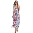 thumbnail image 2 of Kitsin Womens Deep V Neck Floral Adjustable Spaghetti Strap Sundresses Beach Maxi Dress with Pockets, 2 of 8