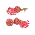 thumbnail image 3 of Crunchy Fashion Bollywood Jewellery Traditional Ethnic Bridal Bride Wedding Bridesmaid Crunchy Fashion Gold-Plated Pink Beads & Tassel Ethnic Jhumka Earrings, 3 of 3