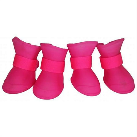 UPC: 0858342083096 | Pet Life F30PKSM Elastic Protective Multi-Usage All-Terrain Rubberized Dog Shoes- Pink – Small