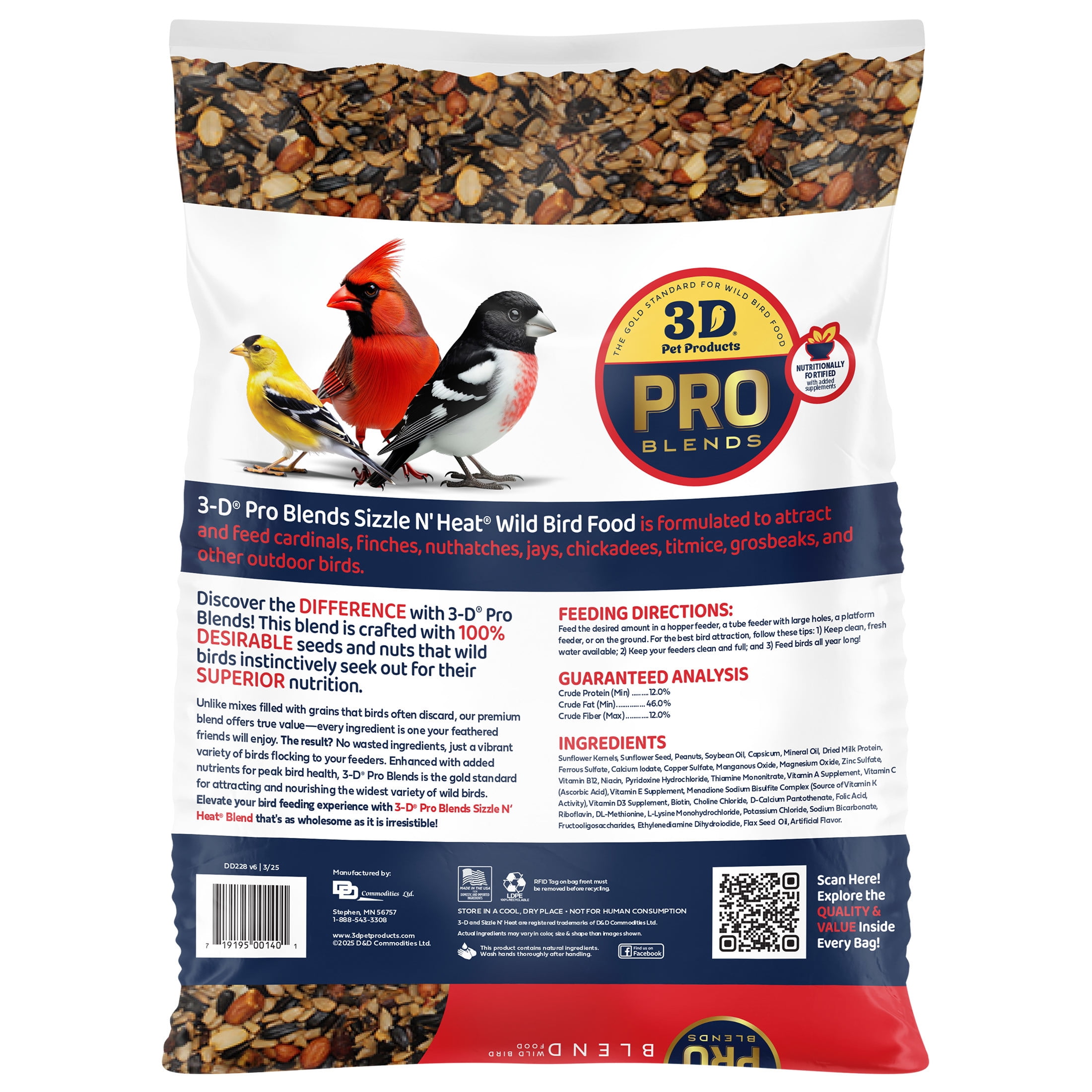 3-D Pro Blends Sizzle N' Heat, Wild Bird Food, Pounds