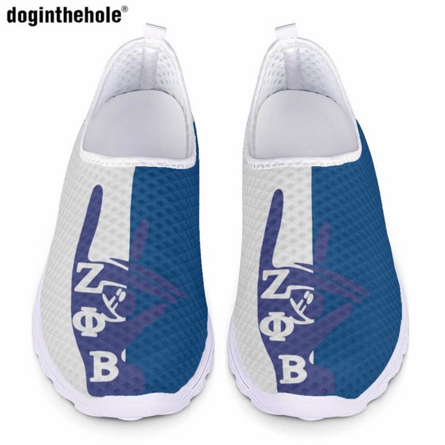 Doginthehole Fashion New Zeta Phi Beta Sorority Zapatos casuales para damas Zapatos de malla transpirables ligeros de moda Zapatillas de verano