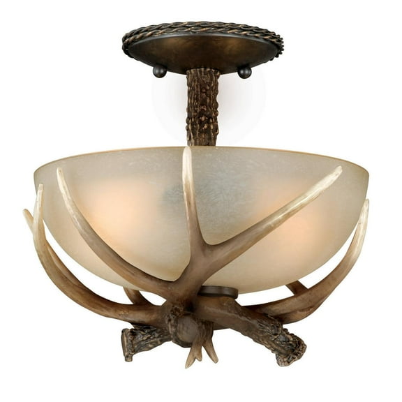 Victorian Flush Mount Ceiling Light, Bronze Finish, Cr me Glass Shade, Rustic Farmhouse Lighting, 12 Inch Wide