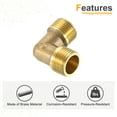 thumbnail image 3 of 5 Pack 90 Degree Elbow, 3/8 Inch Male x 3/8 Inch Male Brass Right Angle Pipe Fitting, Connector for Fluid Gas Fuel Oil Pipe, 30x30mm, 3 of 6