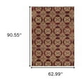 thumbnail image 5 of 5' X 7' Red And Gold Oriental Power Loom Stain Resistant Area Rug, 5 of 6