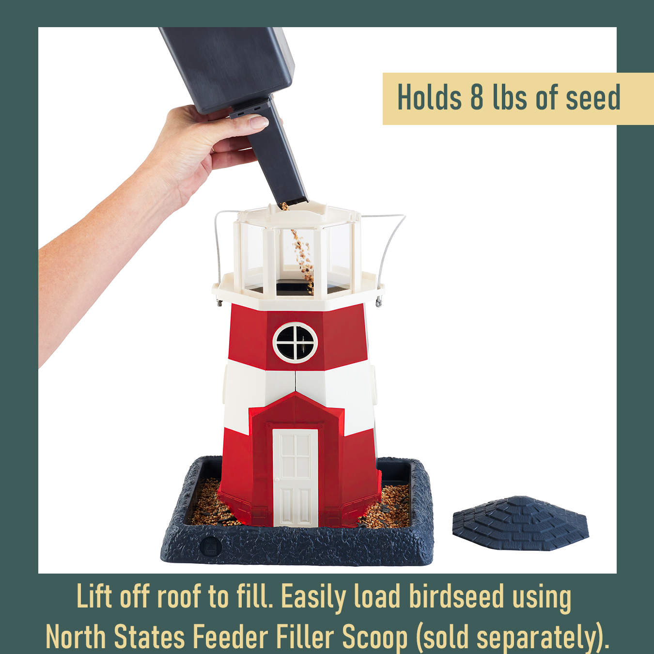 North States Village Collection Lighthouse Bird Feeder, 8 Lb photo 5