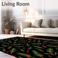 thumbnail image 2 of ODIKA 5'x7' Machine Washable Non-Slip Area Rug, Holly Branch Festive Doorway Welcome High Traffic Rug with Pad, Green, 623656, 2 of 8