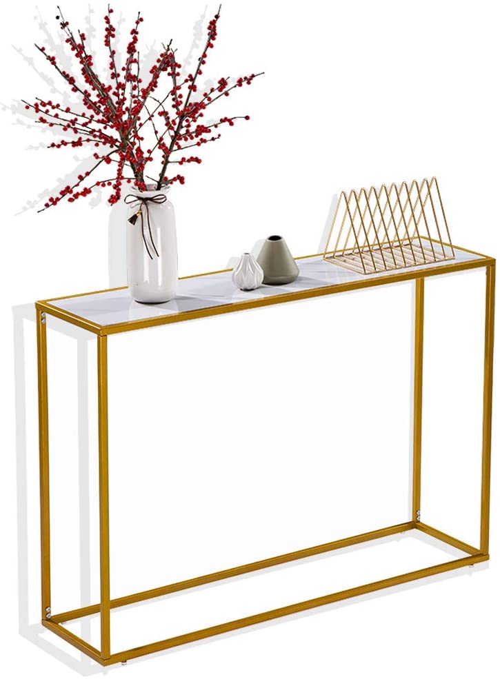 Console Table for Entryway, BTMWAY Galm Metal Sofa Console Table, Modern Sofa Sidetable
