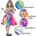 thumbnail image 5 of Drtj Tutu Dress for Girls Birthday Dress Princess Sparkly Sequin Tulle Toddler Fairy for Fancy Party Outfit,sized 4T, color Multicolor, 5 of 6