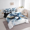 thumbnail image 2 of Homewish Blue Watercolor Swirl 7-Piece Twin Bedding,Classic Contemporary Bedding Comforter Set,Black Reversible, 2 of 8