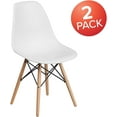 thumbnail image 4 of ZXNYH Elon Series White Plastic Chair with Wooden Legs, 4 of 7