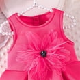 thumbnail image 2 of Hot Pink Kids Girl Dress with 3D Flowers, Sleeveless Floral Party Playdate Dress for Little Girls, Twirl-Worthy Easy Pullon Holiday Outfit,Size 9-12 M, 2 of 8