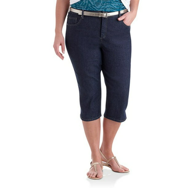 Just My Size - Women's Plus-Size Classic 5-Pocket Denim Capri Pants ...