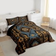 thumbnail image 3 of Homewish Retro Brown Aztec Queen Comforter Set for Adult, Hippie Stripes Abstract Bedding Sets, Southwestern Style Reversible Bedding Comforter Set, Microfiber Bedroom Decor, 3-Piece, 3 of 8