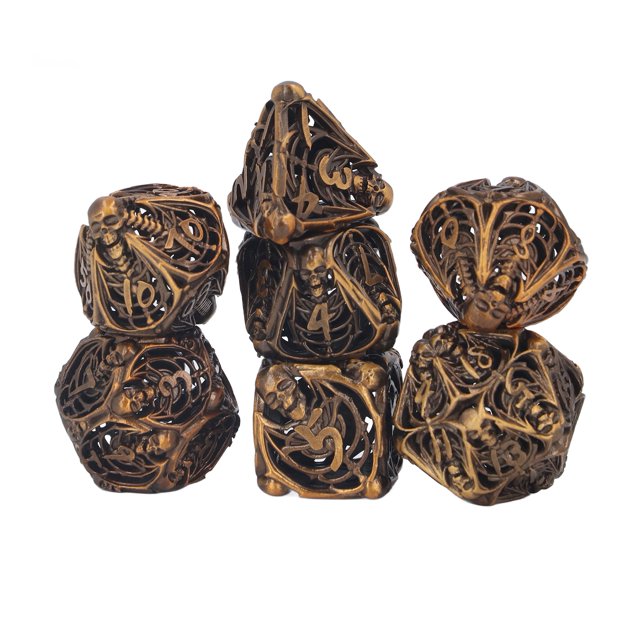 Dados de juego de rol, 7 piezas de dados de metal, juegos de mesa de metal, dados de juego de mesa de metal, probados profesionalmente
