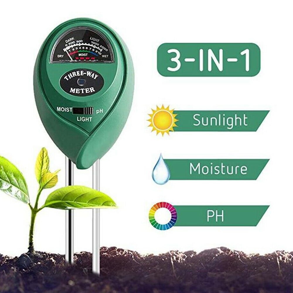 3 in 1 Digital PH Tester Sunlight Soil Moisture Meter Detector Plant Garden 