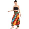 thumbnail image 2 of Combinaison Pantalon Bohème Harem pour Femmes 2 en 1 en Rayonne à Taille Smockée, 2 of 6