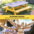 thumbnail image 6 of Purple Bow Table Cloths for 4 Foot Rectangle Tables, Cute Bowknot Simple Pure Color Patio Waterproof Elastic Fitted Tablecloths, Washable Rectangular Table Cover for Camping, 6 of 8