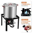 thumbnail image 4 of Propane Stove Burner, 100 Qt Seafood Boil Pot with Strainer Basket & 110,000 BTU High-Pressure Burner for Crawfish, Crab, Shrimp, 4 of 7