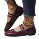 thumbnail image 4 of Cojines Del Dedo Del Pie para Zapatos Correas Ajustables de Mary Jane con Cierres de Hebilla Pulidos Zapatos Negros de Mujer en Cuero Patentado Brillante para Uso Casual, 4 of 9