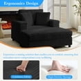 thumbnail image 4 of Mjkone Oversized Accent Chair with Ottoman for Living Room, Single Indoor Lounge Sofa Armchair with Storage Armrests and Ottoman,Dark Gray, 4 of 9