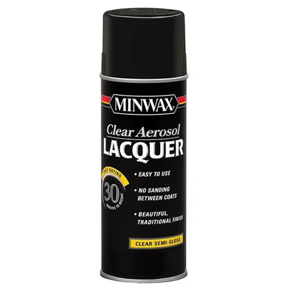 Minwax Brushing Lacquer Aerosol, Semi-Gloss, Clear, 12 oz.
