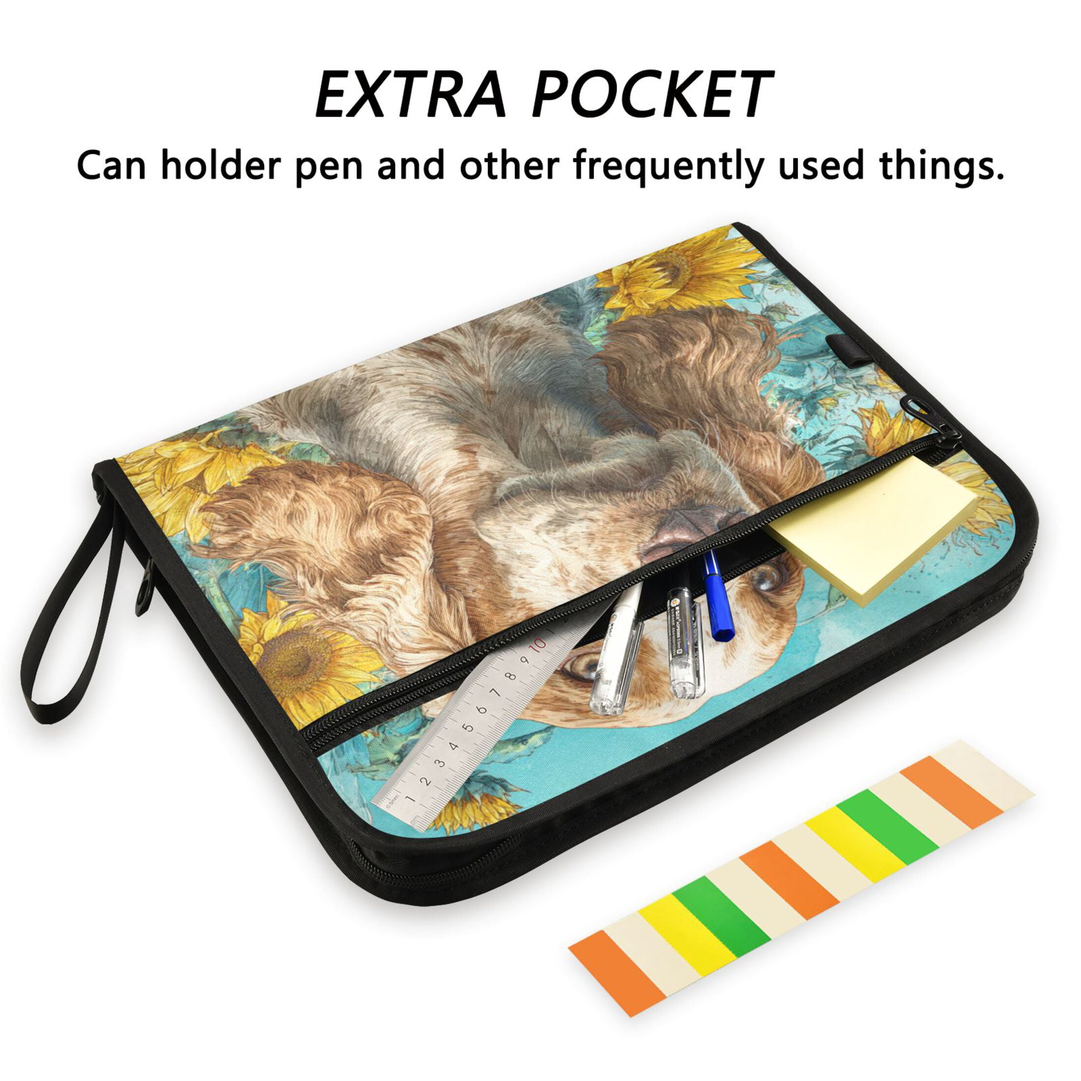 WOBOGO Cocker Spaniel Dog Expanding File Folder Letter Size Accordion Filing Organizer 13 Pocket Separate Organ Pocket