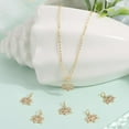 thumbnail image 4 of 1 Box 6Pcs Lotus Flower Charms 18K Gold Plated Brass Cubic Zirconia Flower Yoga Beads Charms Crafts Supplies for DIY Necklace Bracelet Earrings, 4 of 6