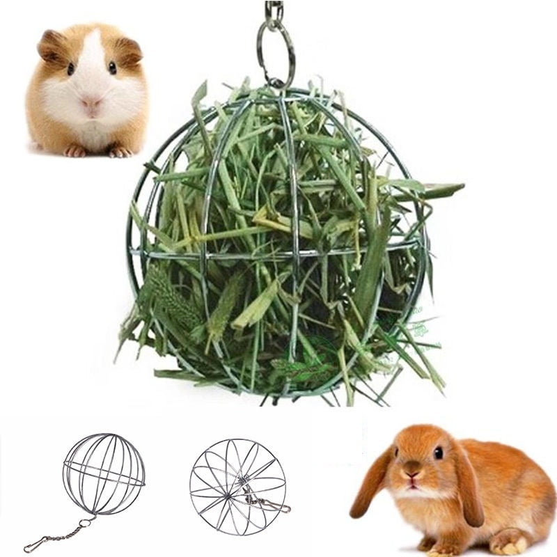 8cm Sphere Feed Dispenser Hanging Ball Guinea Pig Hamster Rabbit Pet Toy 