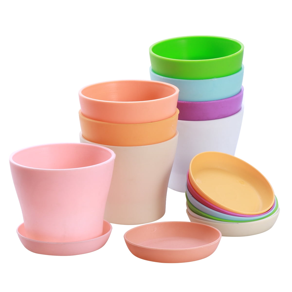 Masteelf  8 PCS Plastic Garden Planters Decorative Flower Pot Pots for Indoor Plants