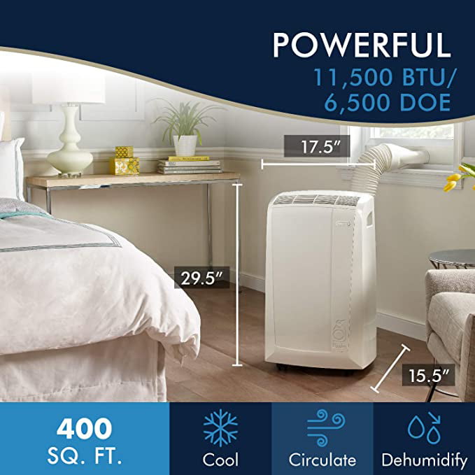 guld underkjole Rådgiver Restored DeLonghi 6,700 BTU (10,000 BTU ASHRAE) 3-Speed Portable Air  Conditioner with Dehumidifier (Refurbished) - Walmart.com