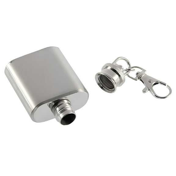 ACDANC 1 oz Mini Pocket Stainless Steel Wine Bottle Whiskey Liquor Hip Flask Screw Cap Silver