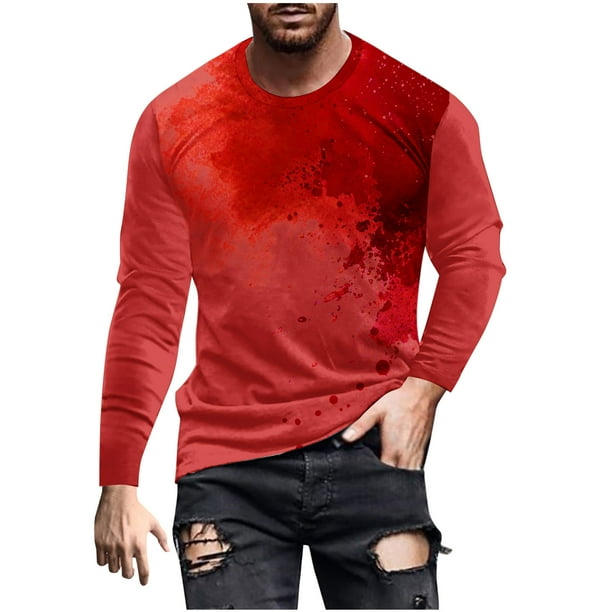 Blusas y camisas de manga larga y cuello redondo para hombre, camisetas casuales con estampado de moda y cuello redondo, blusas de licra de manga corta para hombre.