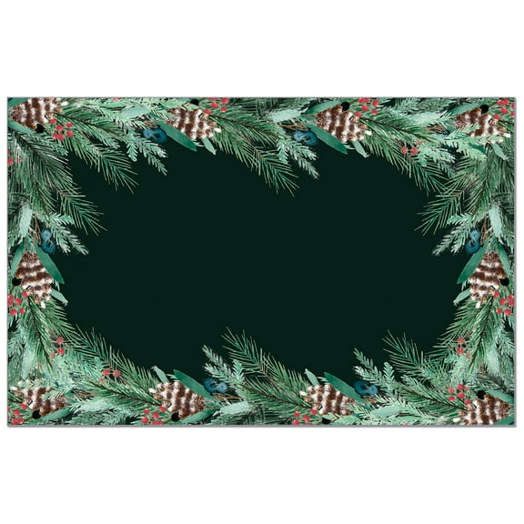 CounterArt "Green Garland" 24 Sheet Reusable Premium Paper Stock Placemats