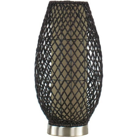 Hometrends Dark Brown Rattan Accent Lamp