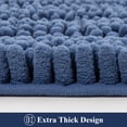 thumbnail image 3 of Ileading Ultra Soft Bathroom Rug Set 3 Pieces, Non Slip Thick Chenille Striped Bath Mat, Absorbent Plush Shaggy Bath Rugs for Bathroom, Haze Blue, 3 of 8