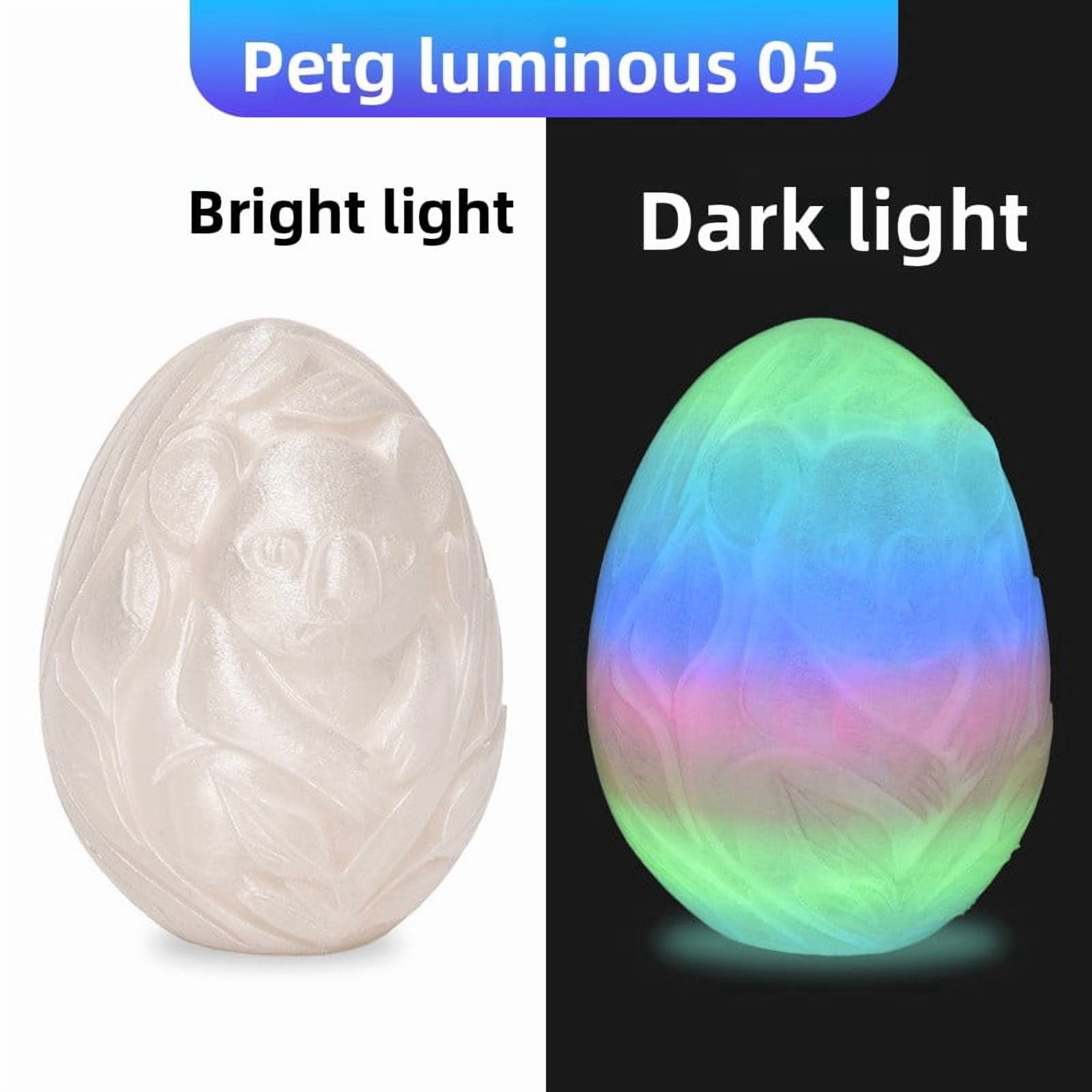 Luminous PETG 3D Printer Filament 1.75mm High Strength PETG Filament 1kg Spool Glow in The Dark 3D Printing Material  Low Warp Shatterproof for Most FDM 3D Printers