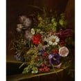 thumbnail image 2 of Adelheid Dietrich 20x23 Black Ornate Framed Double Matted Museum Art Print Titled: Morning Glory, Daisies, Red Currants and Other Fruits and Flowers on a Ledge (1865), 2 of 5