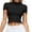 50Black308, variant on WERYOUNG Seamless Yoga Short Sleeve T Shirts For Women With Front Zipper Lightweight Breathable Running Gym Tees Versatile Tops L