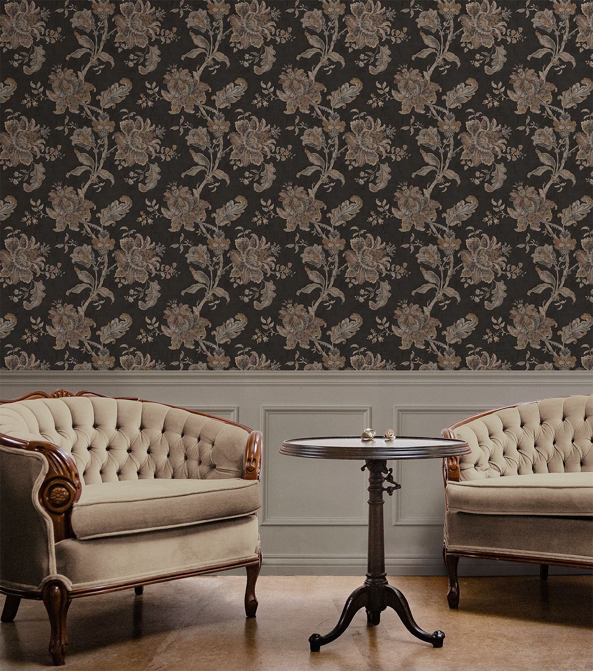 NextWall Ironwork & Russett Anelda Jacobean Peel and Stick Wallpaper - 20.5 in. W x 18 ft. L Roll