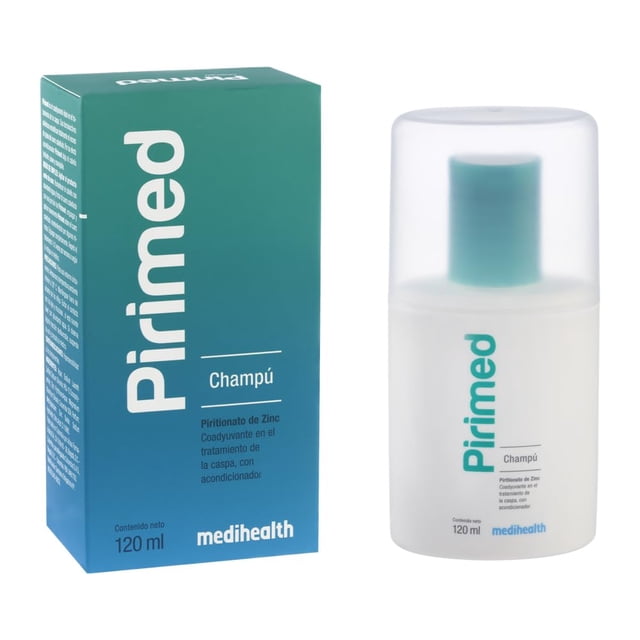 Pirimed Champú | tratamiento anticaspa | coadyuvante en el tratamiento de la caspa | frasco con 120ml