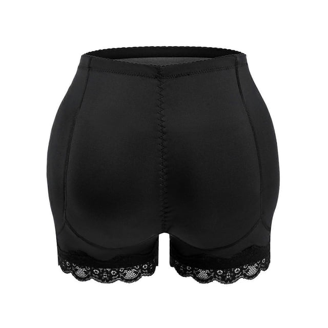 Compression Shaping Shorts Lace Trim Butt Enhancer High Waist Slimming Design Shapewear Panties Underwear for Women color XL