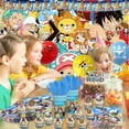 thumbnail image 4 of One Piece Birthday Decoration Luffy Hat Party Favors Disposable Party Tableware Tablecloths Plates Cups Cartoon Figure Decor Toy, 4 of 7