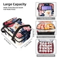 thumbnail image 3 of Fragmented Flowers Double Layered Insulated Lunch Bag with Two Compartments, Large Capacity, Refrigeration Capability - 7.1x11.4x16.1 inches - Hand Carry Meal Bag, 3 of 6