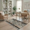 thumbnail image 2 of ODIKA 4'x6' Washable Area Rug Non-Slip, Chair-Friendly, Flatwoven Spotted Cow Grid Icon Motifs Boneless Couch Cowboy Hid Print Flowing Dynamic for Home Office, Under Desk, 2 of 7