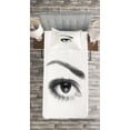 thumbnail image 3 of Ambesonne Eyelash Quilted Bedspread Set 2 Pcs, 3D Style Retro Dotted, Twin Size, Black White, 3 of 3
