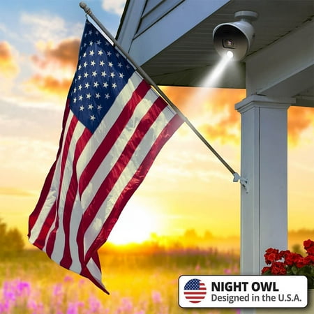 Night Owl - 8-Channel, 8-Camera Indoor/Outdoor Wired 1080p HD 1TB DVR Spotlight Cameras - White