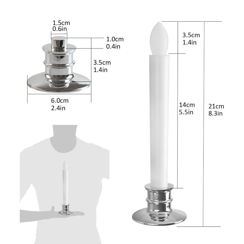 10Pack Flameless Taper Candles with Remote Timer Battery Operated, Flickering LED Window Candles for Christmas Holiday Home Wedding