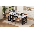 thumbnail image 3 of Table à Manger Extensible avec Marbre et Verre - Îlot de Cuisine avec Rangement, 3 of 8