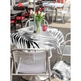 thumbnail image 5 of Outdoor Tablecloths with Umbrella Hole & Zipper, Summer Palm Leaves Round Tablecloth 54 Inch, Modern Botanical Fern Plants Black Gray Waterproof Table Cloth, Patio/Pool/Picnic Table Covers, 5 of 8