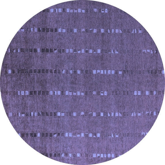 Ahgly Company Machine Washable Indoor Round Abstract Blue Modern Area Rugs, 4' Round